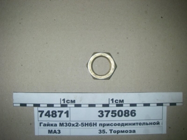 Гайка М30х2-5Н6Н присоединительной арматуры  - 375086 (Беларусь)